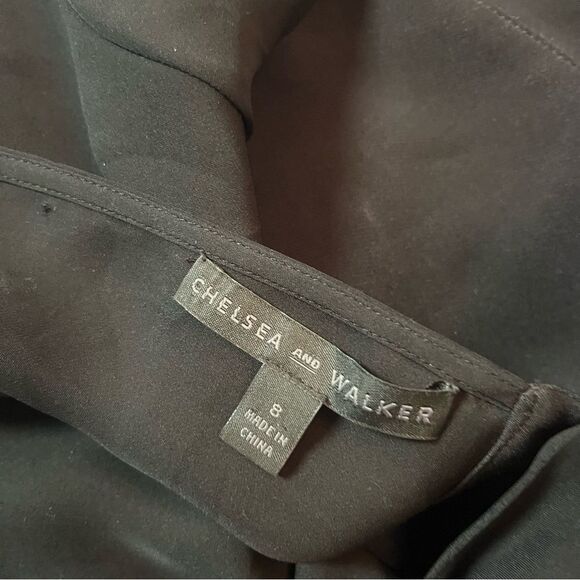 Chelsea and Walker Black Silk Blouse Size 8 - Picture 5 of 6